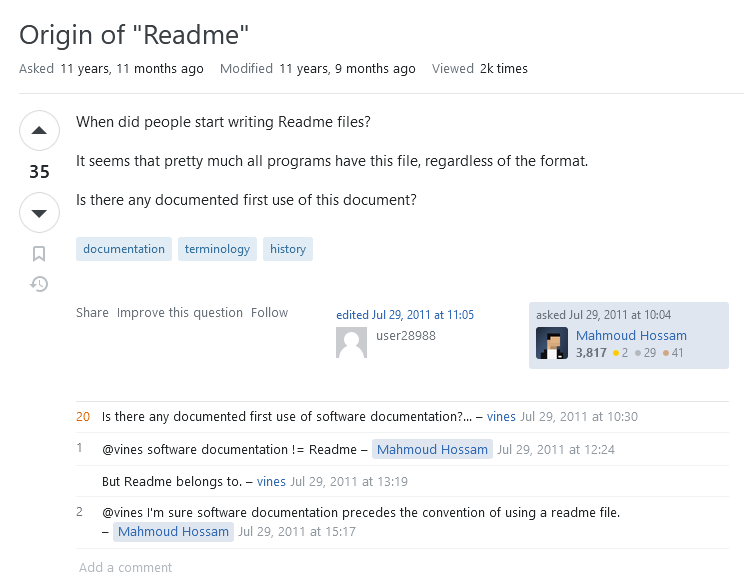 Screenshot from this question on Stack Exchange: https://softwareengineering.stackexchange.com/questions/96966/origin-of-readme/97132#97132